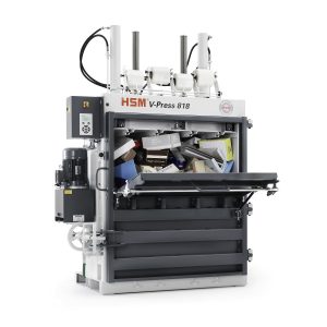 مكبس كرتون صناعي HSM V-Press 818 plus، ضغط 18.5 طن، قوة 185kN، بالات 200kg